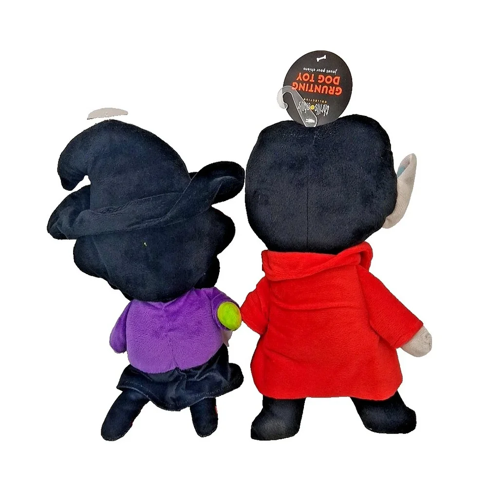 Thrills and Chills Halloween Creepy Dog Grunting Chew Toy Vampire Witch Bundle